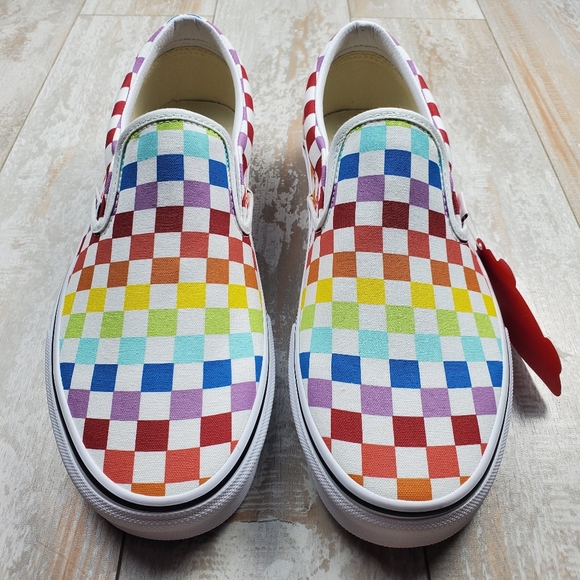 Vans Slip On Checkerboard Rainbow - Picture 5 of 7